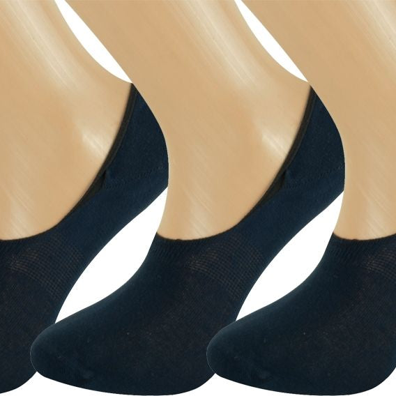 3 pairs of black modal pop socks for men and women, low cut no-show design showing material details.