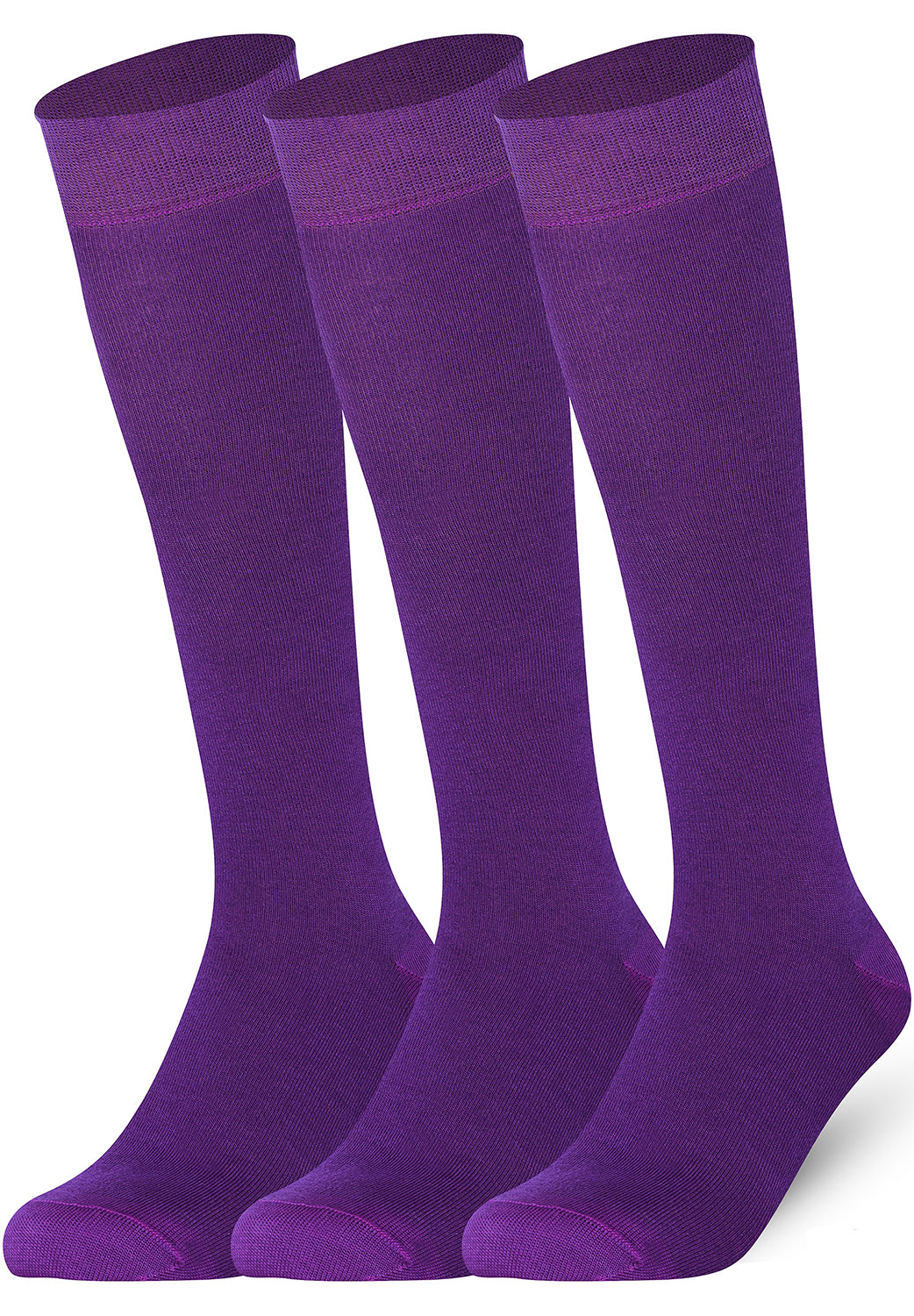 Plain Purple Mysocks knee high socks made of extra fine combed cotton.