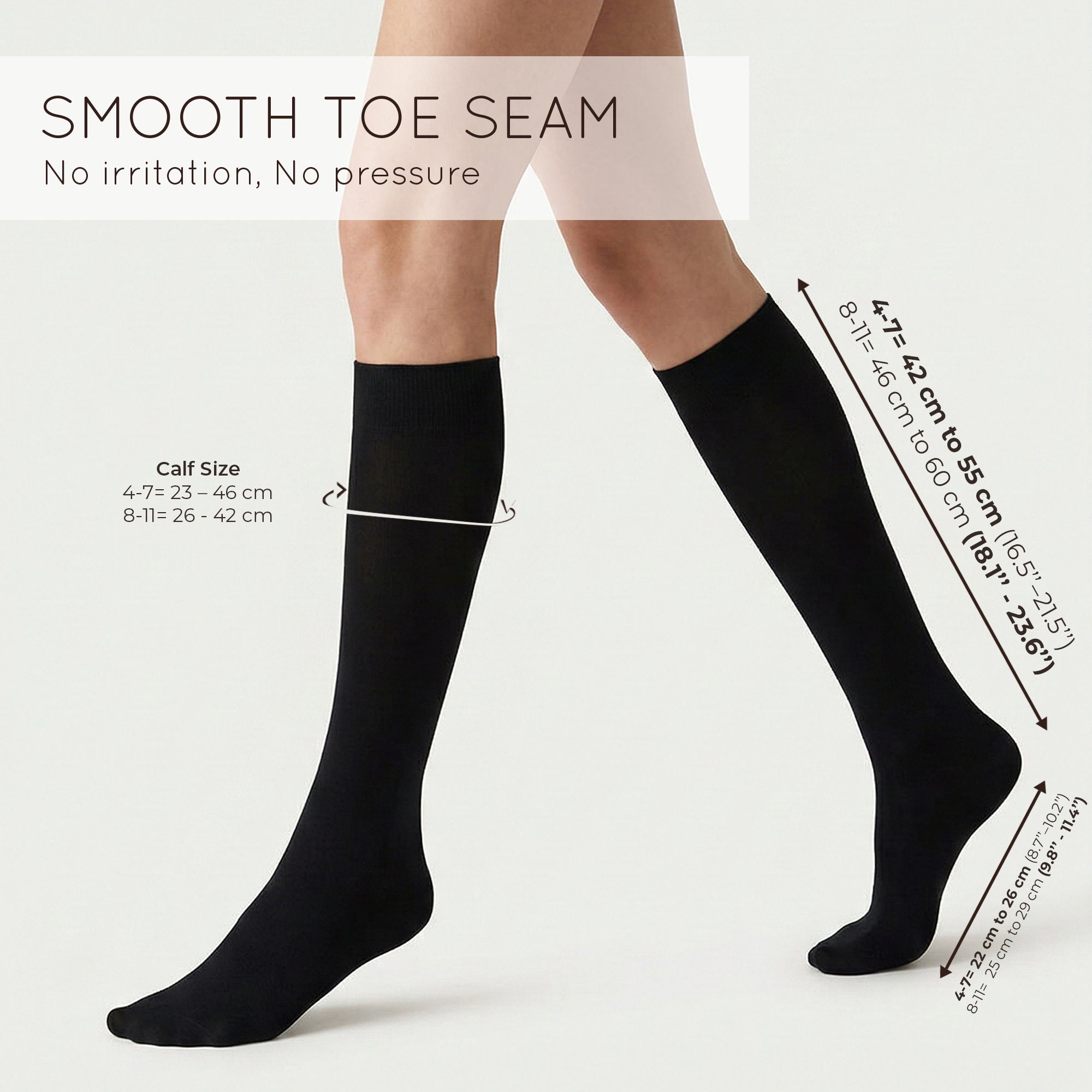 Unisex wearing black Mysocks knee-high combed cotton socks