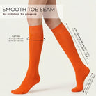 Unisex wearing orange Mysocks knee-high combed cotton socks