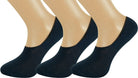 3 pairs of black modal pop socks for men and women, low cut no-show design showing material details.