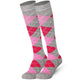 Mysocks 2 Pairs Argyle Knee High Socks | Combed Cotton & Seamless Toe