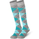 Mysocks 2 Pairs Argyle Knee High Socks | Combed Cotton & Seamless Toe