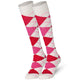 Mysocks 2 Pairs Argyle Knee High Socks | Combed Cotton & Seamless Toe