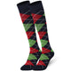 Mysocks 2 Pairs Argyle Knee High Socks | Combed Cotton & Seamless Toe
