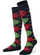 Navy Mysocks argyle knee high socks made of extra fine combed cotton.