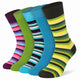 Mysocks 5 Pairs Multicolour Stripe Socks | Combed Cotton & Seamless Toe