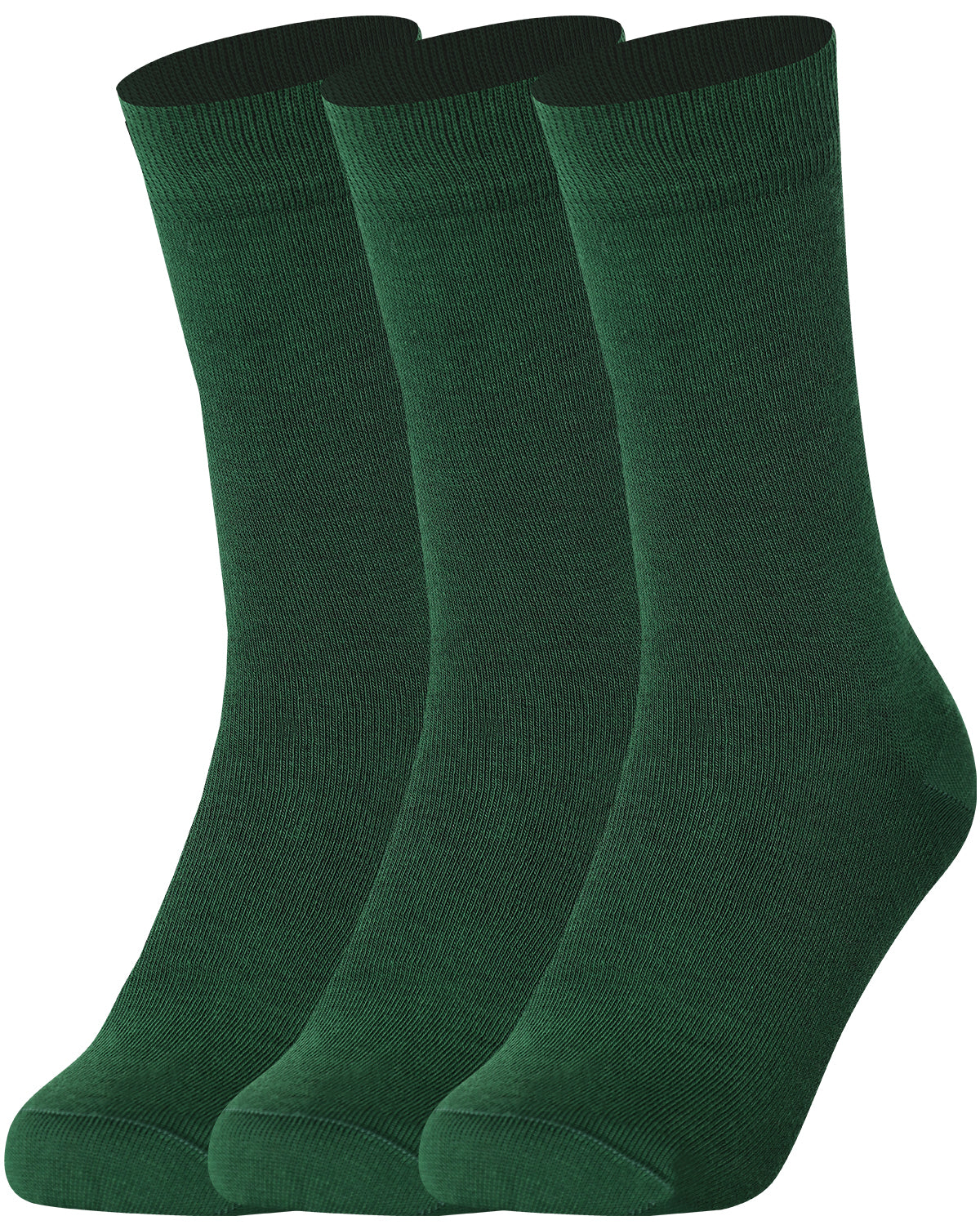 Mysocks Men Women Socks Plain Pine Green 3 Pair Pack - Seamless Toe Cotton Socks