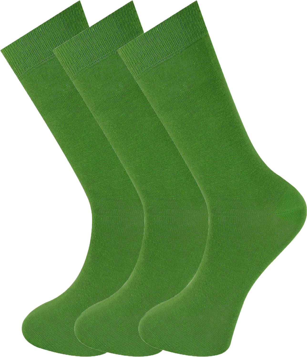 Mysocks Men Women Socks Plain Green 3 Pair Pack - Seamless Toe Cotton Socks