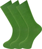 Mysocks Men Women Socks Plain Green 3 Pair Pack - Seamless Toe Cotton Socks