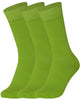 Mysocks Men Women Socks Plain Lime Green 3 Pair Pack - Seamless Toe Cotton Socks