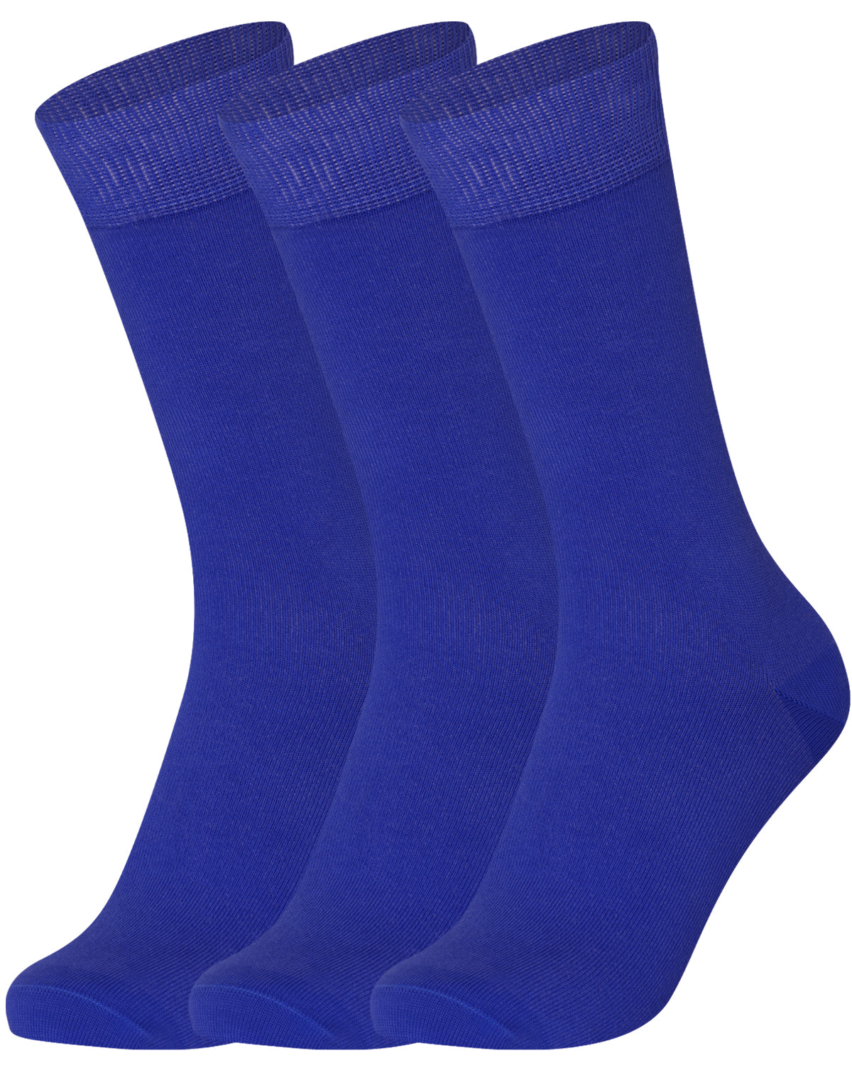 Mysocks men women socks plain Royal Blue 3 Pair Pack Seamless Toe Cotton Socks