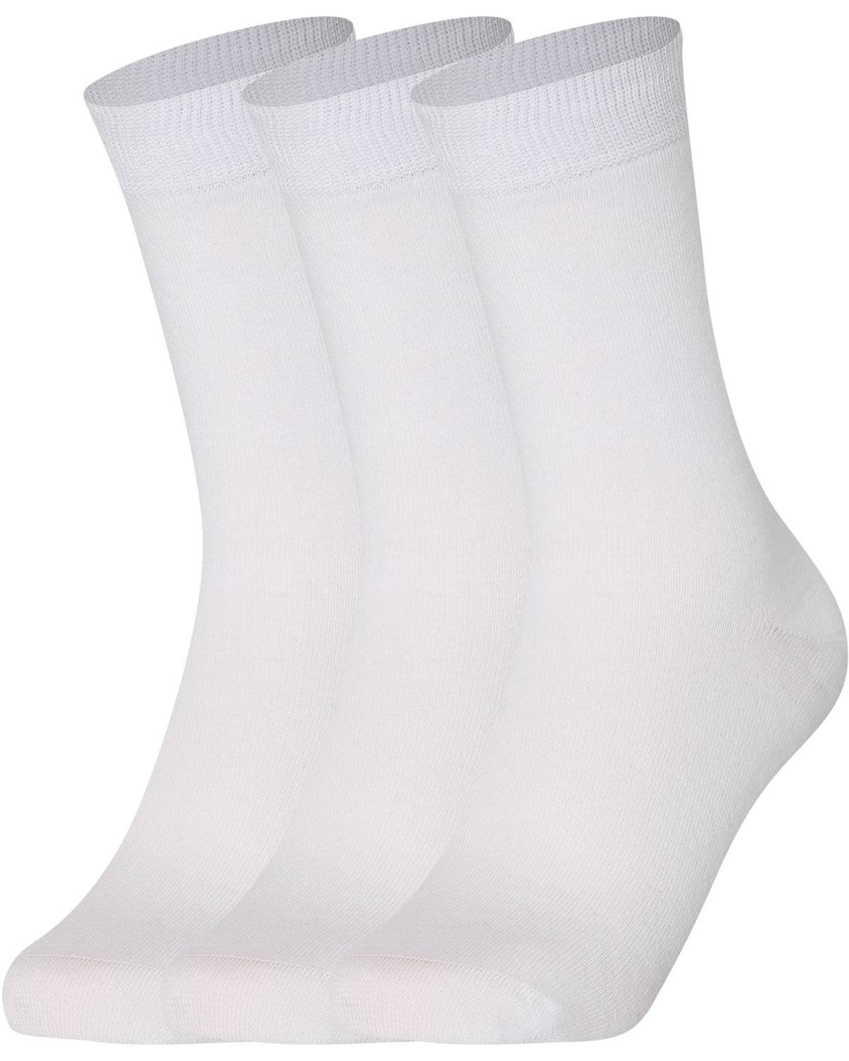 Mysocks Men Women Socks Plain White 3 Pair Pack - Seamless Toe Cotton Socks