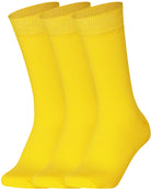 Mysocks men women socks plain yellow 3 Pair Pack Seamless Toe Cotton Socks