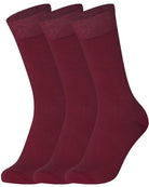 Mysocks men women socks plain burgundy 3 Pair Pack Seamless Toe Cotton Socks