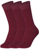 Mysocks men women socks plain burgundy 3 Pair Pack Seamless Toe Cotton Socks