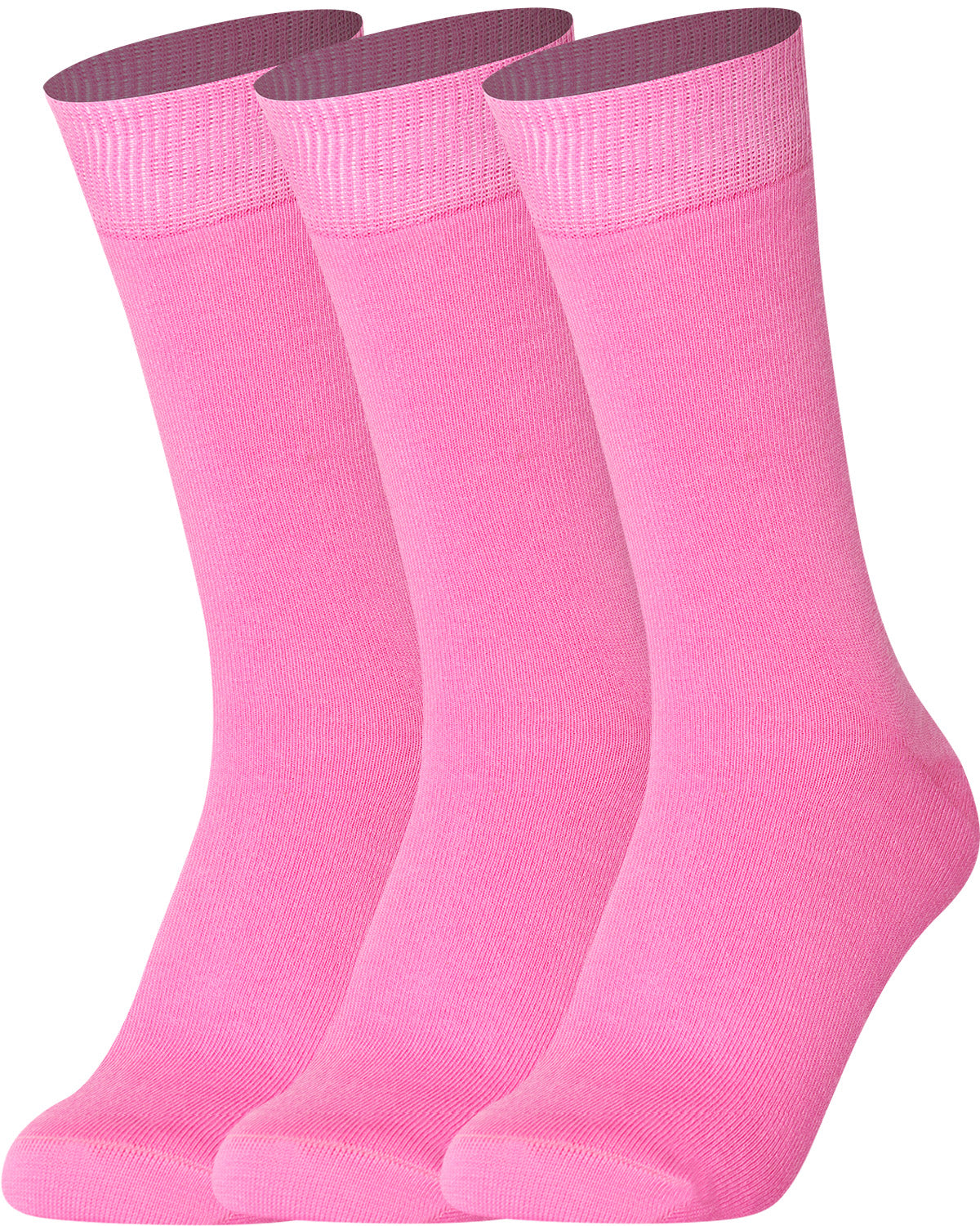 Mysocks men women socks plain pink 3 Pair Pack Seamless Toe Cotton Socks
