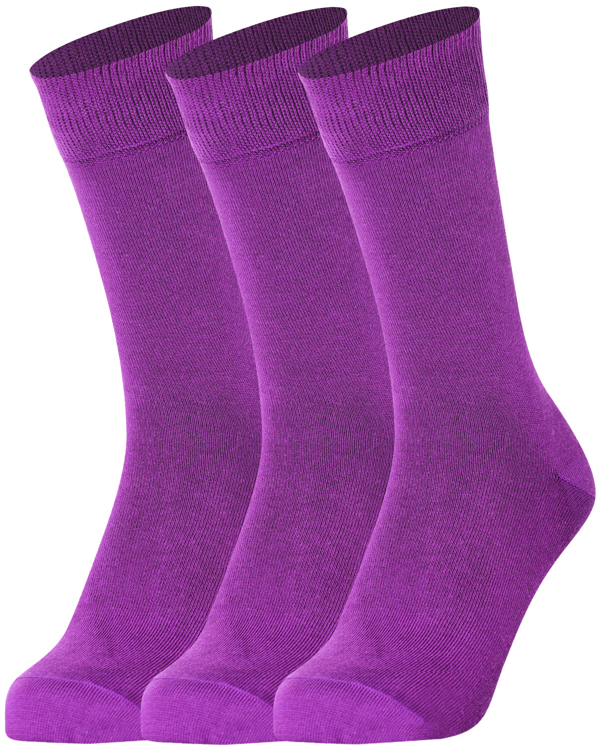 Mysocks men women socks plain purple 3 Pair Pack Seamless Toe Cotton Socks