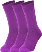 Mysocks men women socks plain purple 3 Pair Pack Seamless Toe Cotton Socks