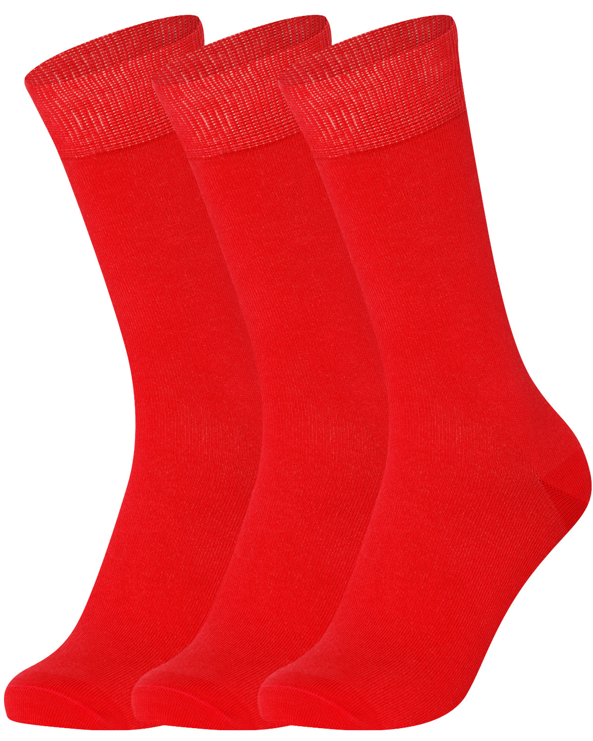 Mysocks men women socks plain red 3 Pair Pack Seamless Toe Cotton Socks