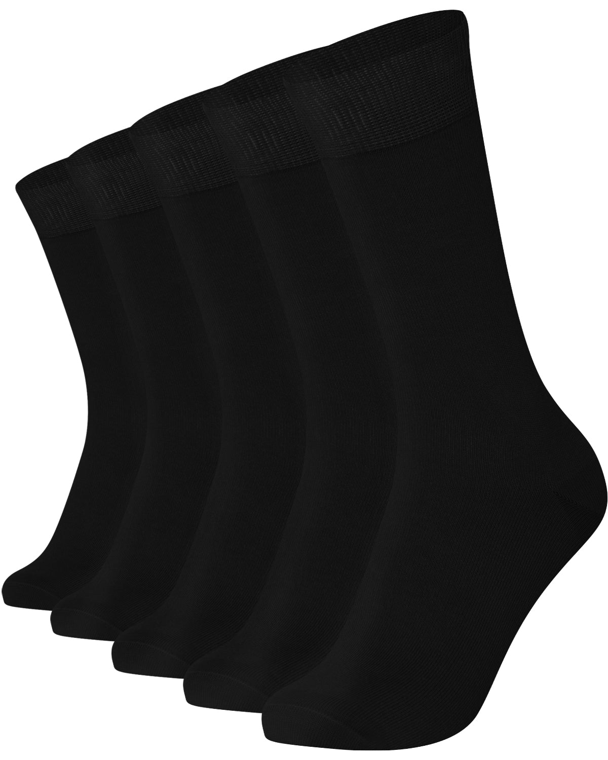 Mysocks men women socks plain black 5 Pair Pack Seamless Toe Cotton Socks