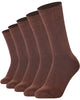 Mysocks men women socks plain Brown 5 Pair Pack Seamless Toe Cotton Socks