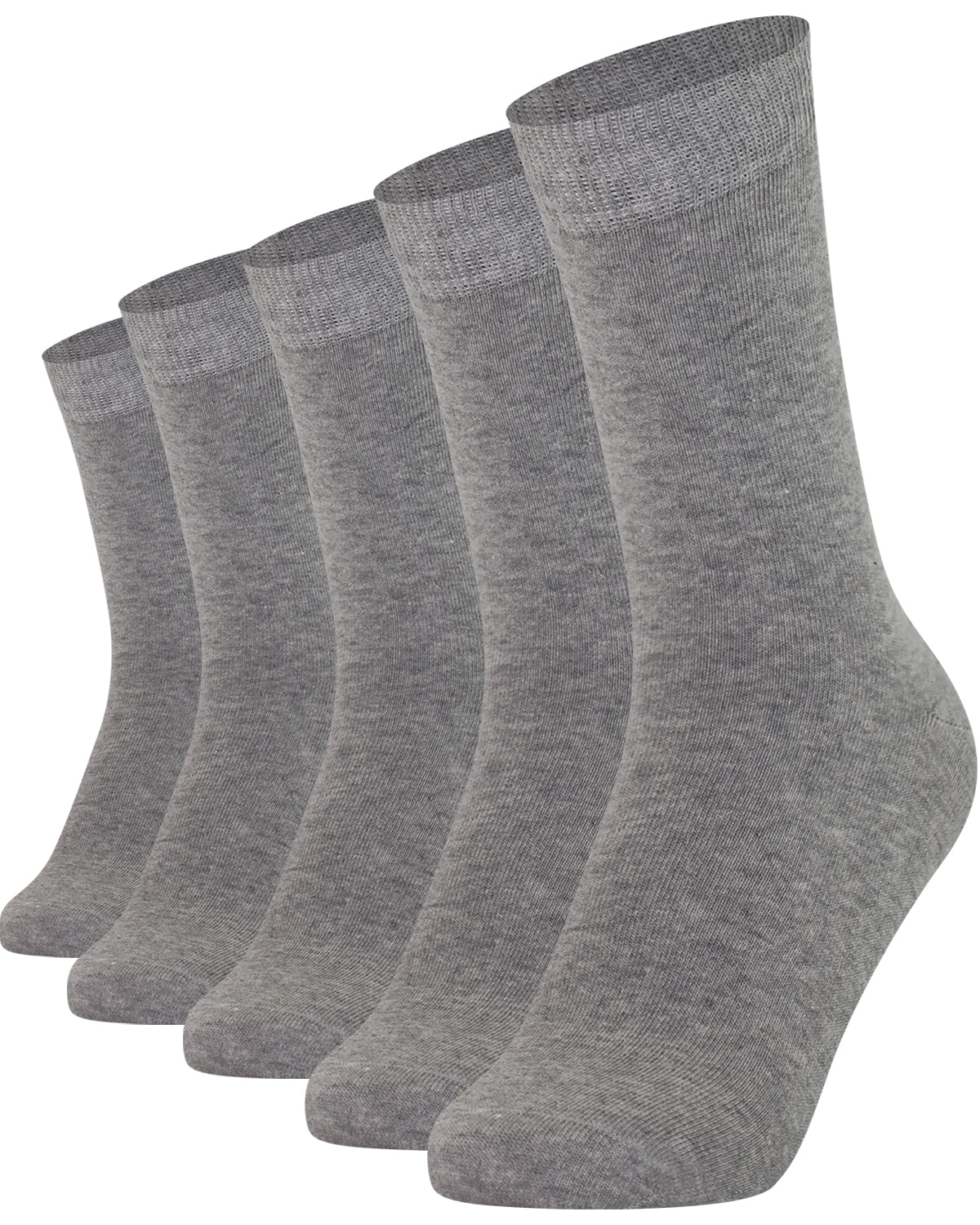 Mysocks men women socks plain Ash Grey 5 Pair Pack Seamless Toe Cotton Socks