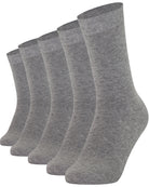 Mysocks men women socks plain Ash Grey 5 Pair Pack Seamless Toe Cotton Socks