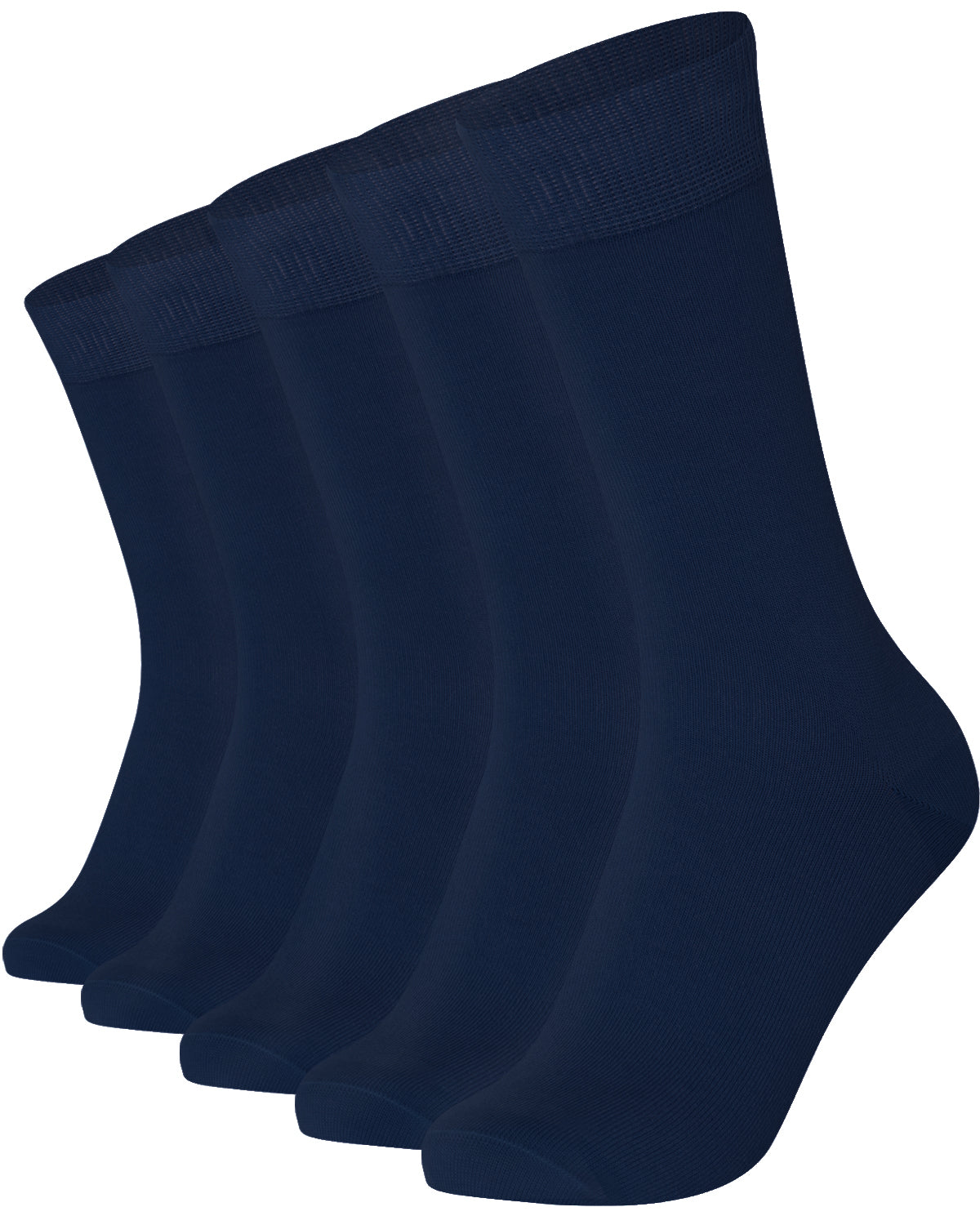 Mysocks men women socks plain Navy Blue 5  Pair Pack Seamless Toe Cotton Socks