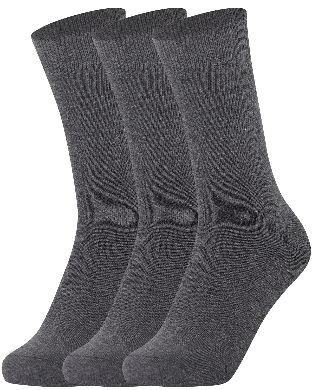 Anthracite Dark Grey Mysocks men women socks plain cotton, 3 pair pack featuring seamless toe for sensitive feet.