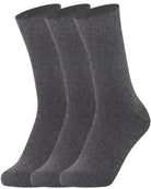 Anthracite Dark Grey Mysocks men women socks plain cotton, 3 pair pack featuring seamless toe for sensitive feet.