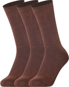 Brown Mysocks men women socks plain cotton, 3 pair pack featuring seamless toe for sensitive feet.