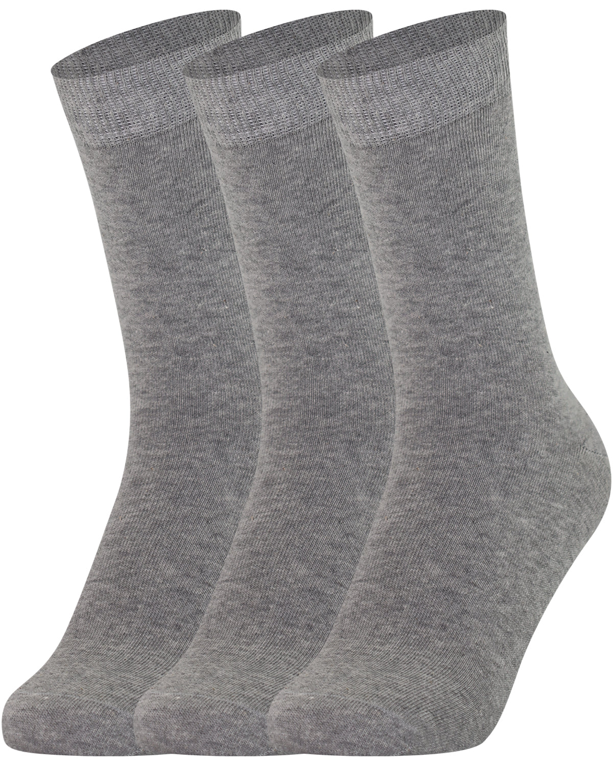 Grey Mysocks men women socks plain cotton, 3 pair pack featuring seamless toe for sensitive feet.