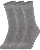 Grey Mysocks men women socks plain cotton, 3 pair pack featuring seamless toe for sensitive feet.