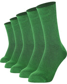 Mysocks men women socks plain green 5 Pair Pack Seamless Toe Cotton Socks