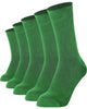 Mysocks men women socks plain green 5 Pair Pack Seamless Toe Cotton Socks