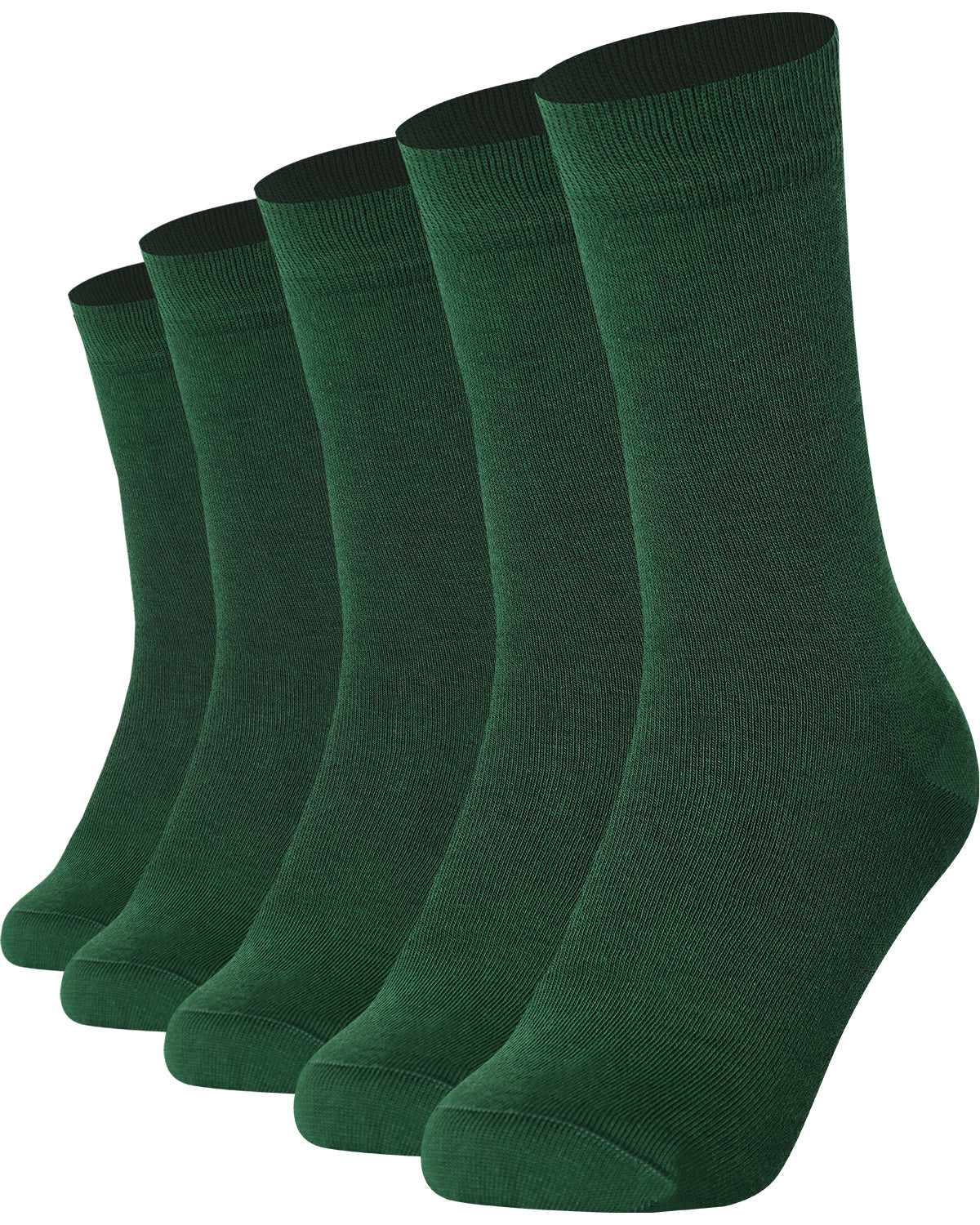 Mysocks men women socks plain pine green 5 Pair Pack Seamless Toe Cotton Socks