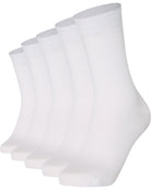 Mysocks men women socks plain white 5 Pair Pack Seamless Toe Cotton Socks