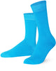 Mysocks Unisex turquoise Plain Cotton Crew Socks with Seamless Toe