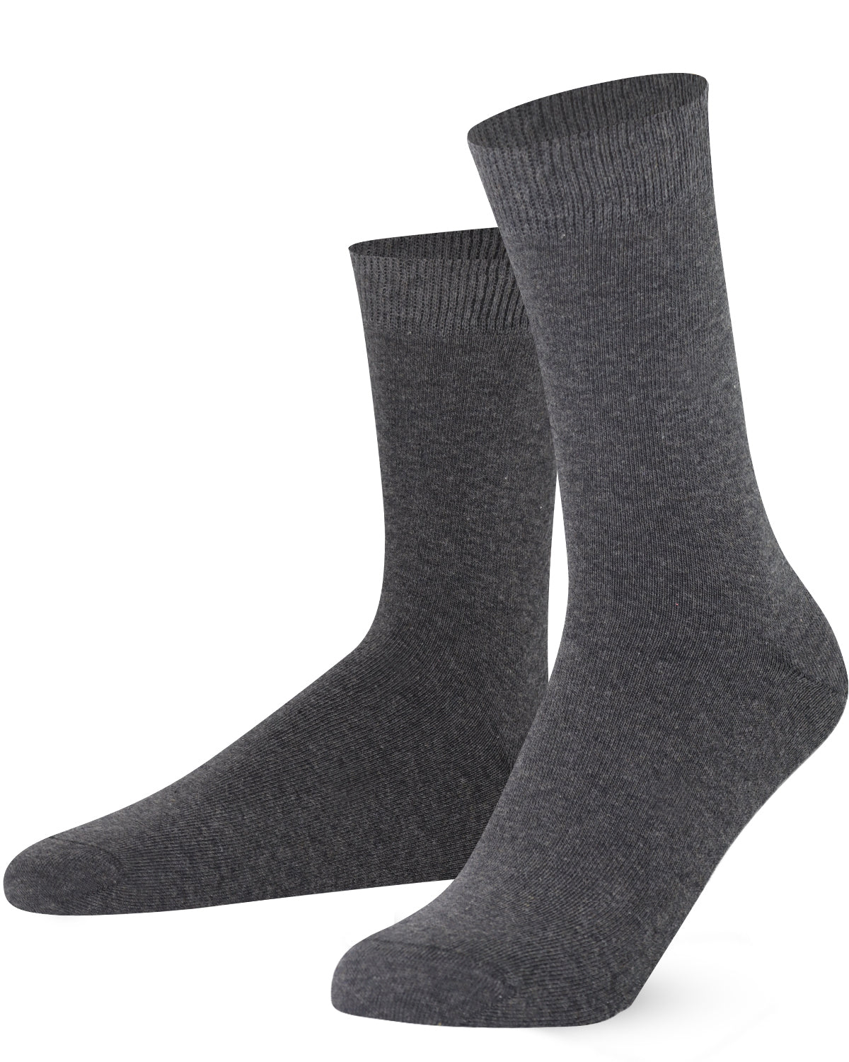 Mysocks unisex extra fine combed cotton crew socks in plain anthracite featuring a seamless toe