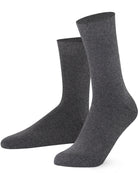 Mysocks unisex extra fine combed cotton crew socks in plain anthracite featuring a seamless toe
