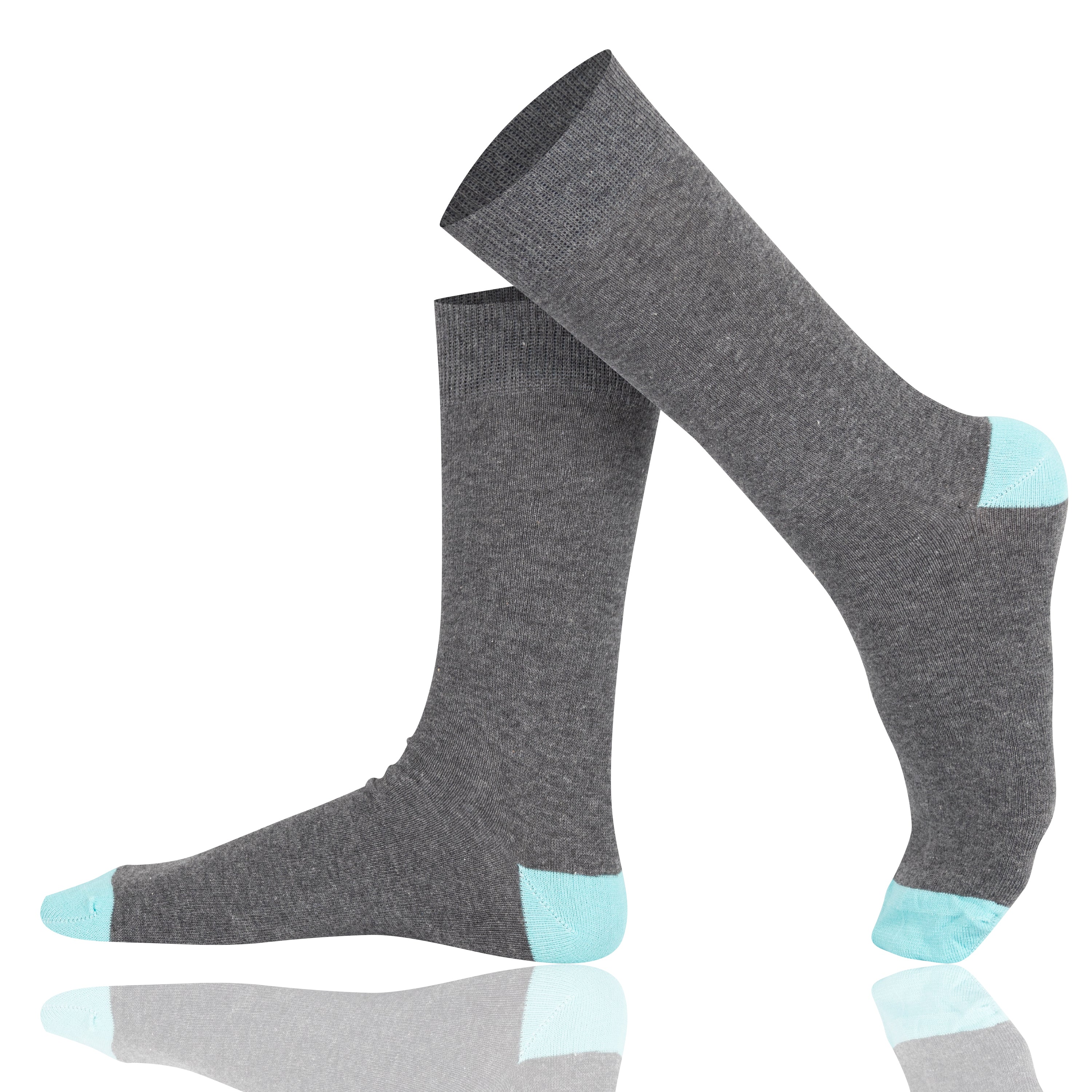 Mysocks unisex extra fine combed cotton crew socks in plain mint featuring a seamless toe