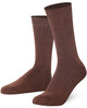 Mysocks unisex extra fine combed cotton crew socks in plain brown featuring a seamless toe