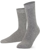 Mysocks unisex extra fine combed cotton crew socks in plain grey featuring a seamless toe