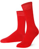 Pair of red socks on a white background