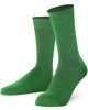Pair of Mysocks unisex plain green crew socks made from combed cotton.