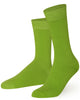 Pair of Mysocks unisex plain lime green crew socks made from combed cotton.