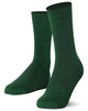 Pair of Mysocks unisex plain pine green crew socks made from combed cotton.