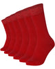 Unisex plain bordo crew socks 6-pair pack made of combed cotton featuring a seamless toe for sensitive feet.