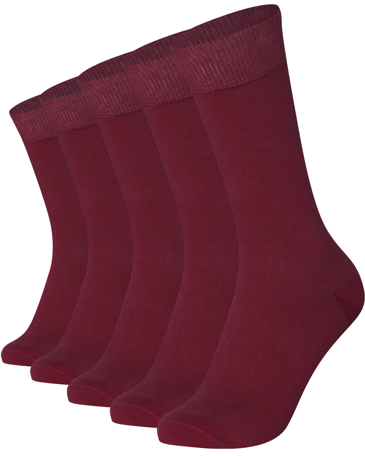 Mysocks men women socks plain burgundy 5 Pair Pack Seamless Toe Cotton Socks